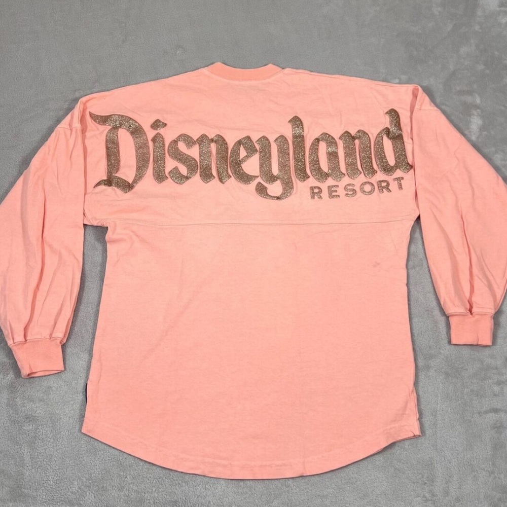 Disney Parks Spirit Jersey Oversized T-Shirt Pink Gold Glitter Size Large